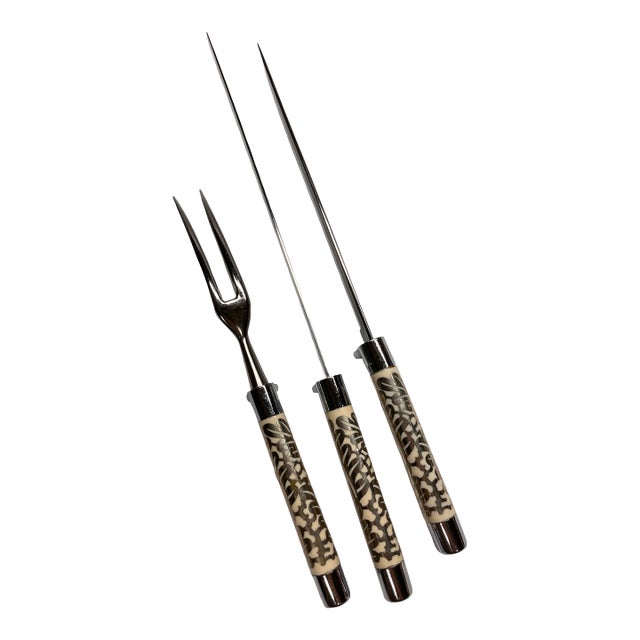 1950s Mid-Century Modern Durex Germany Carving Set of 3 For Sale