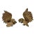 Mid 20th Century Brass Fighting Cocks From Japan Set of 2 For Sale