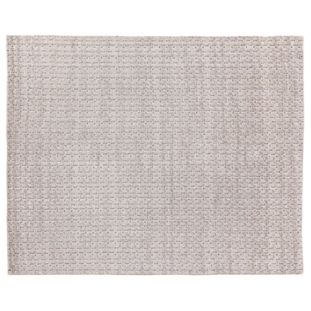 Exquisite Rugs Rothwell Hand Loom Bamboo Silk & Cotton Light Gray - 10'x14' For Sale - Image 9 of 9