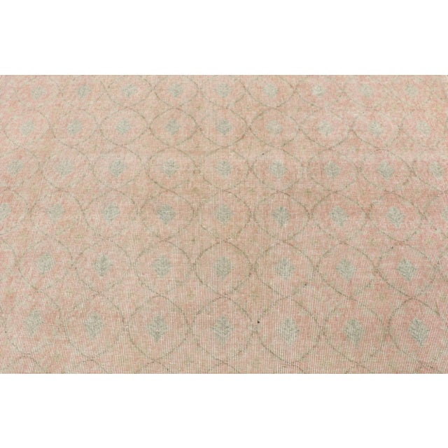 Distressed Vintage Pink Turkish Sivas Rug - 04'05 X 05'02 For Sale - Image 4 of 7
