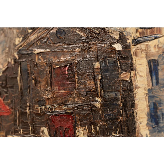 Impressionist Mid 20th Century Rainy Cityscape | Framed Savic Oil Painting For Sale - Image 3 of 8