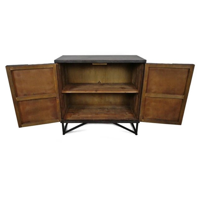 Ebony Geometric Wood Cabinet For Sale - Image 4 of 12