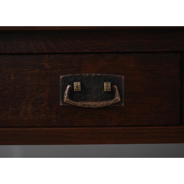 Stickley Mission Oak Spindle Writing Desk For Sale - Image 10 of 18