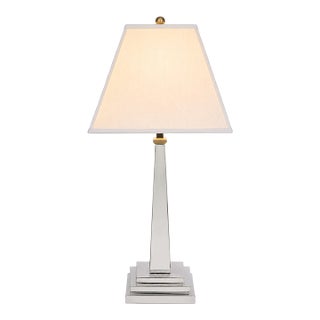 Brass-Plated Polished Nickel Table Lamp For Sale