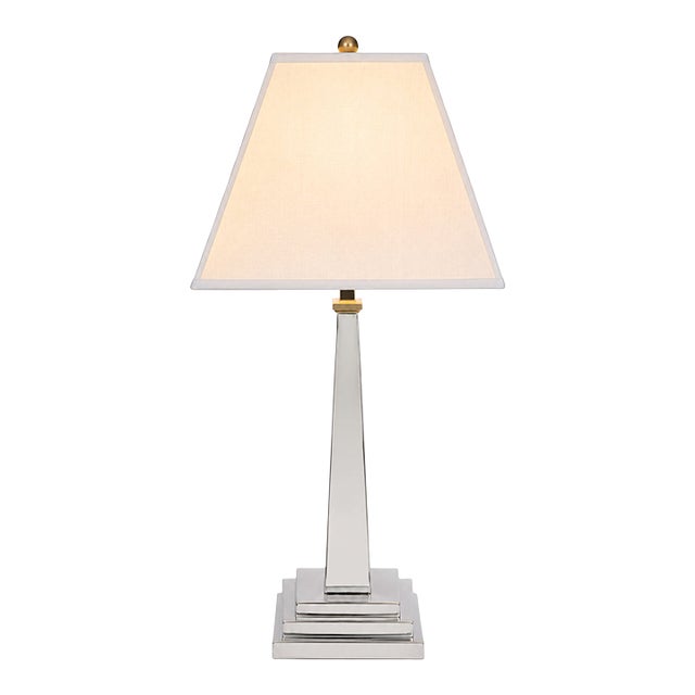 Brass-Plated Polished Nickel Table Lamp For Sale