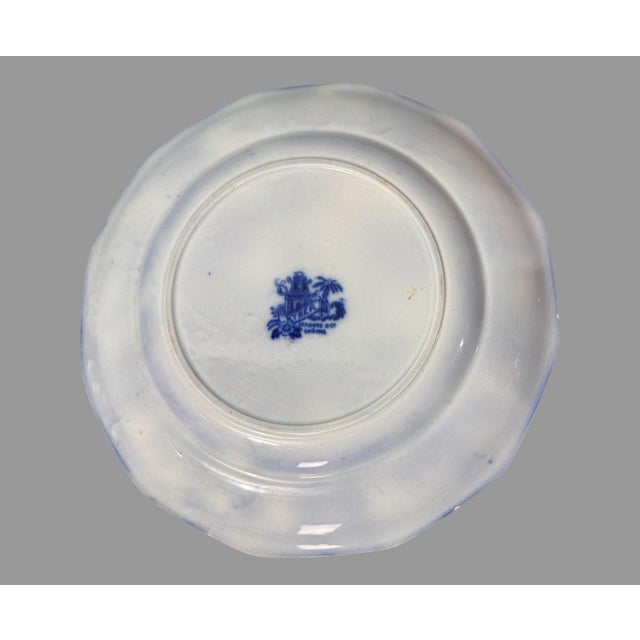 Victorian Antique Kyber Flow Blue England Porcelain 10" Dinner Plate For Sale - Image 3 of 10