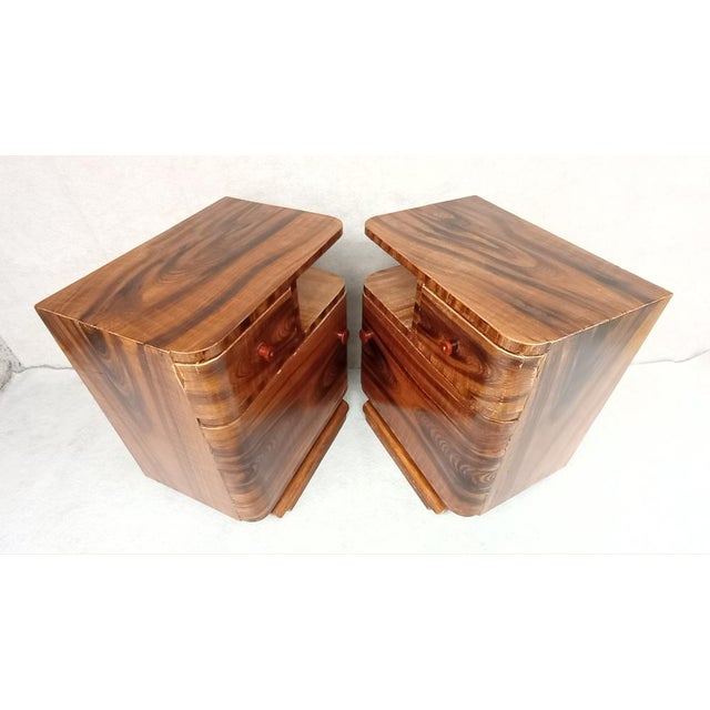 Art Deco Bedside Tables by Jindrich Halabala for Up Závody, 1940s, Set of 2 For Sale - Image 11 of 18