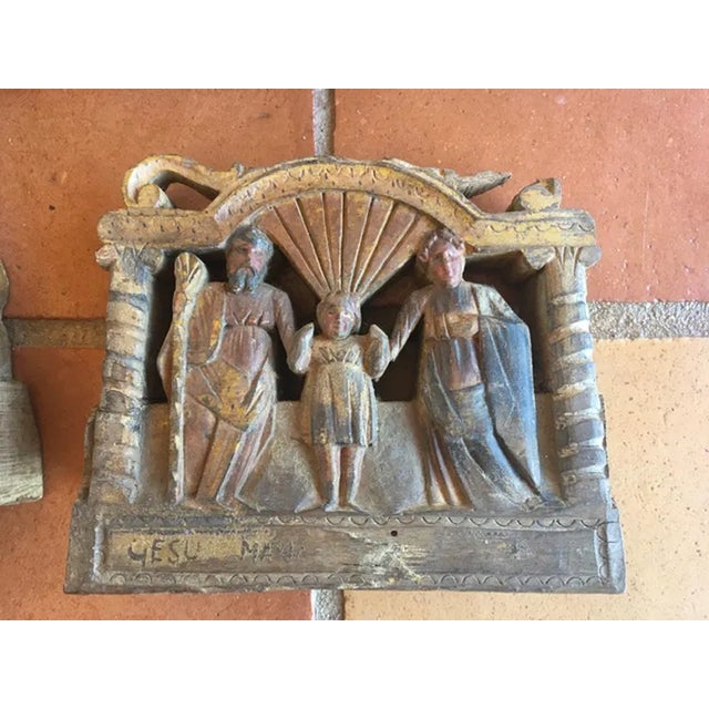 Wooden Tiles with Rural Scenes, Sicily, Italy, 1890s, Set of 4 For Sale - Image 4 of 13