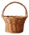 Vintage Round Wicker Gathering Basket With Handle For Sale