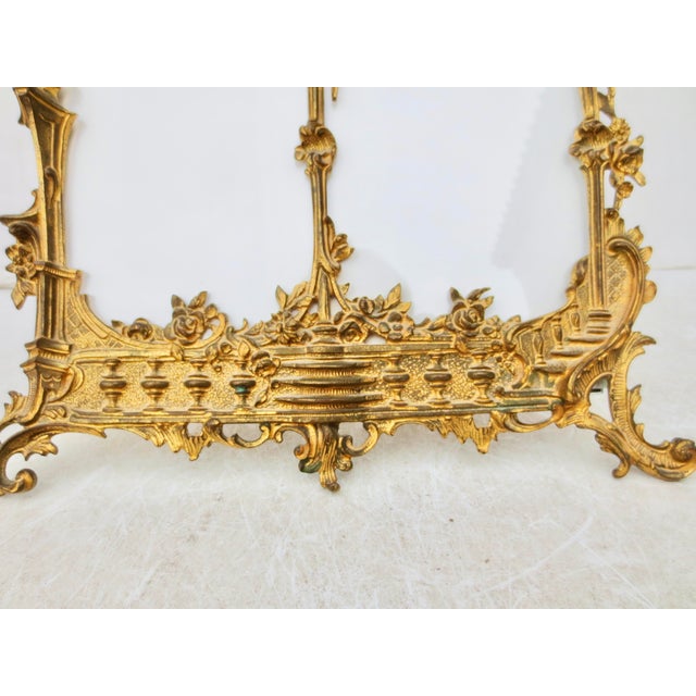 Victorian Gilt Brass Double Window Photo Frame Rococo For Sale - Image 3 of 9