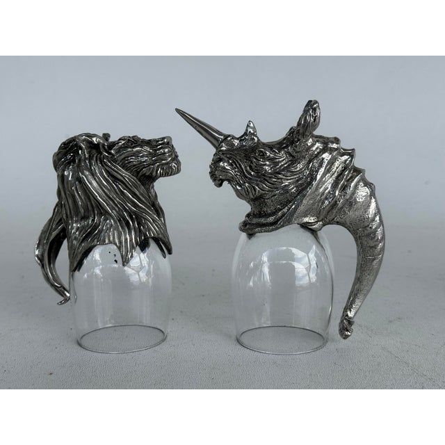 Vintage Frankli Wild Royal Selangor South African Figural Animal Shot Glasses 5 Pieces For Sale - Image 10 of 12