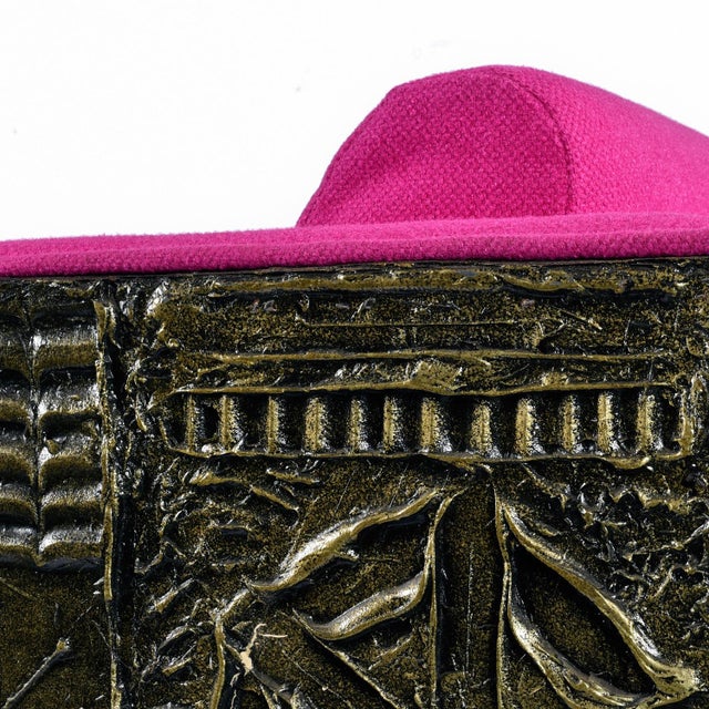 Adrian Pearsall Craft Associates Pink Paul Evans Style Brutalist Loveseat Sofa For Sale - Image 13 of 16