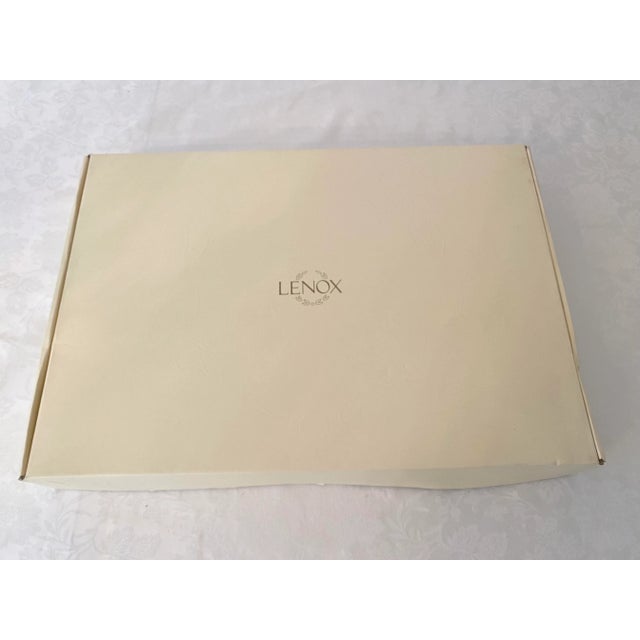 Large Lenox Handled Oval Serving Tray Platter Grape Weave Pewter/Silver Color Metal-Wear Late 20th Century New in Box For Sale - Image 9 of 11