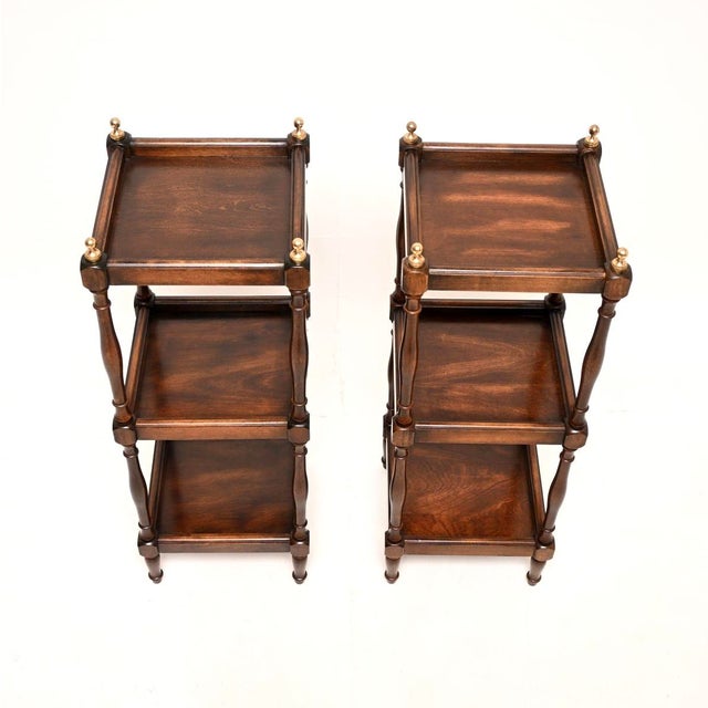 Vintage Georgina Style Three-Tier Side Tables, 1930, Set of 2 For Sale - Image 3 of 9