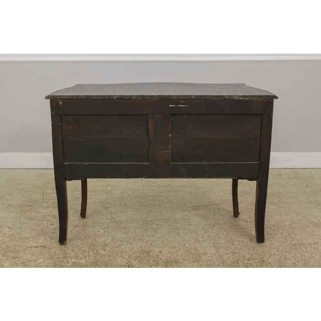 Antique C.1880s French Marble Top Inlaid Commode Chest For Sale - Image 12 of 13