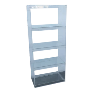 Mid Century Lucite and Glass Etagere Open Shelf Display Cabinet