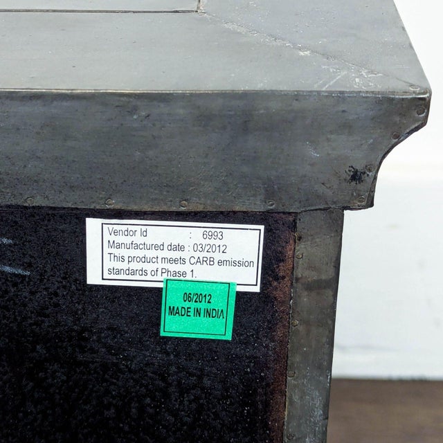 Restoration Hardware Zinc Three Drawer Nightstand For Sale - Image 11 of 11