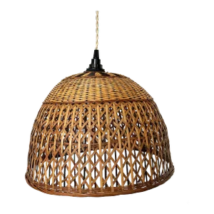 Mid-Century Wicker Pendant Lamp