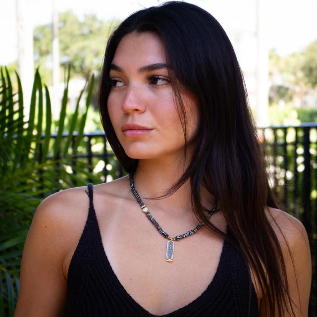 Spiritual Armor Egyptian Energy Beaded Necklace For Sale - Image 10 of 11