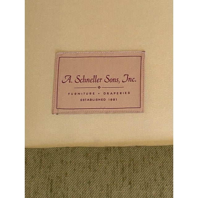Early 21st Century Pair of a Upholstered Skirted Schneller Sons Club Chairs For Sale - Image 5 of 6