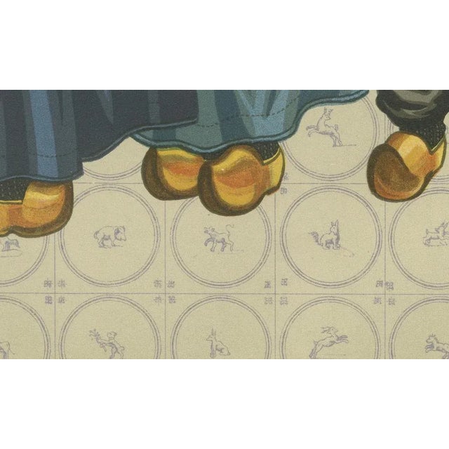 Dutch Children in Traditional Staphorst Dress with Delfts Blue Tiles Background Catalog : This charming antique print...