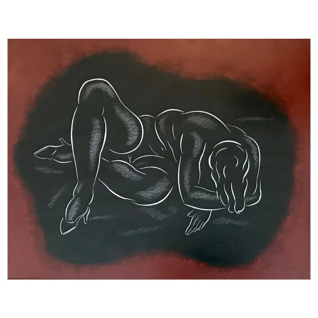 Jean Blailé, The Woman Who Hides, 1980s, Chalk For Sale