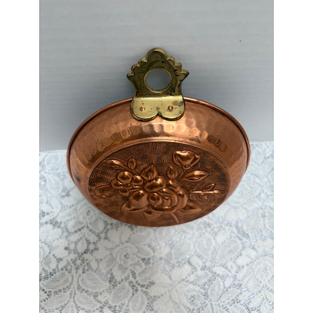 Vintage Hammered Copper Rose Pattern Jello Mold For Sale In Sacramento - Image 6 of 9