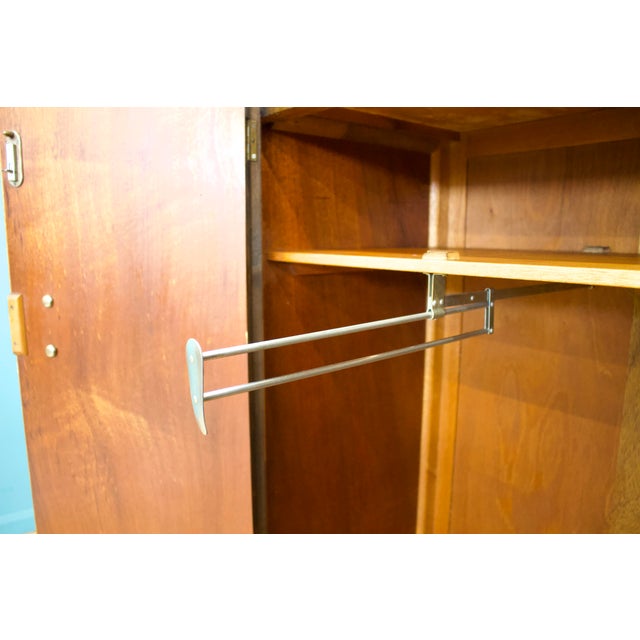 Vintage Art Deco Burr Walnut Compact Wardrobe, 1930s For Sale - Image 9 of 10