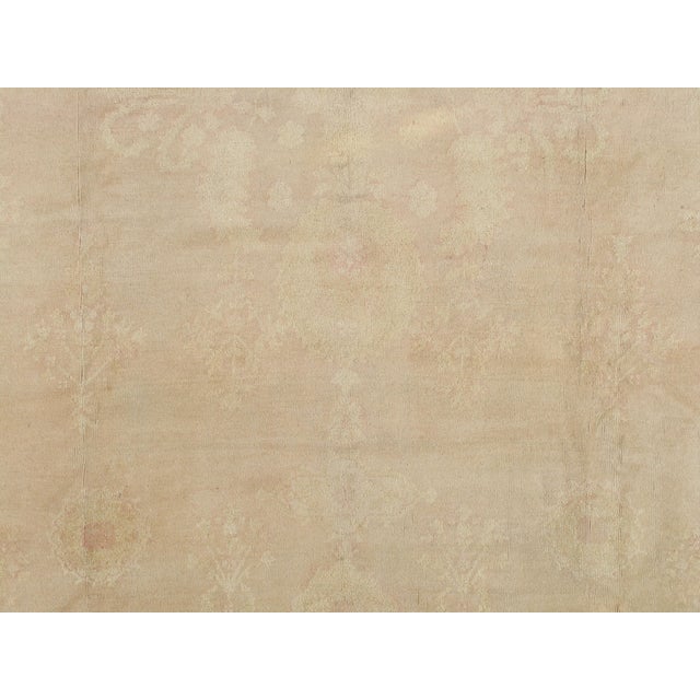 Antique Oushak Carpet, Handmade Oriental Rug, Soft Taupe, Light Cream, Pale For Sale - Image 9 of 18