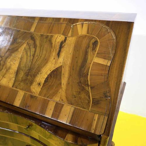 2000 - 2009 Inlaid Wooden Secretaire with Four Drawers and Internal Compartments For Sale - Image 5 of 18