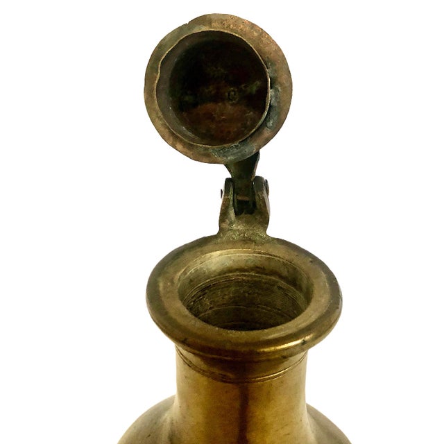 Brass Vintage Indian Mughal-Style Brass Water Ewer For Sale - Image 8 of 11