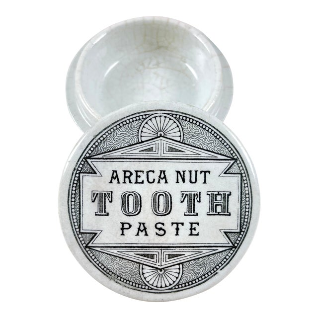 Staffordshire Areca Nut Tooth Paste Lidded Pot, Circa 1880 For Sale