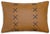 Luxury Camel Leather Lace Throw Pillow 16x24 | Handmade Designer Lumbar Cushion With Cross-Laced Detail For Sale - Image 9 of 10