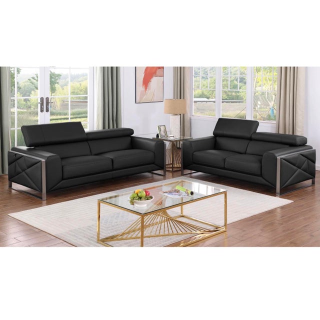 MI-989 Giorgio 3-Piece Italian Leather Living Room Set Brand new in original manufacturer packaging. This modern 3-piece...