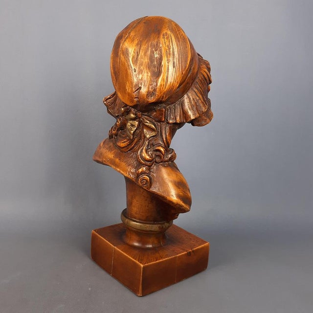 Carved Wooden Sculpture of a Girl, 1960s For Sale - Image 3 of 16