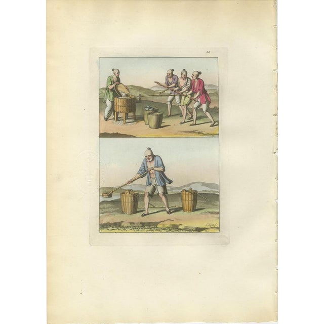 Early 19th Century Ferrario, Chinese Agricultural Labor Scenes, Hand-Colored Engravings, 1815, Set of 4 For Sale - Image 5 of 9