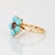 Turquoise Pink Tourmaline Flower Ring Sz 6.5 18k Yellow Gold Fine Jewelry For Sale - Image 4 of 7