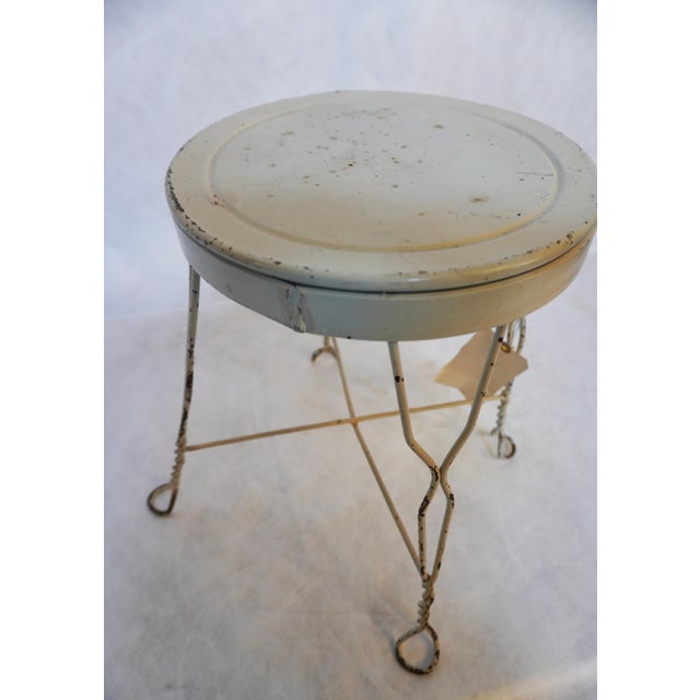 Antique Metal Twisted Ice Cream Parlor Stool For Sale In Los Angeles - Image 6 of 11