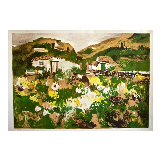 Village 1st Stadium - Original Lithograph by Giovanni Omiccioli - 1971 1971 For Sale