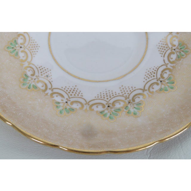 Late 20th Century Tuscan England Iridescent Pink and Gold Teacup and Saucer Set 4507b For Sale - Image 5 of 8