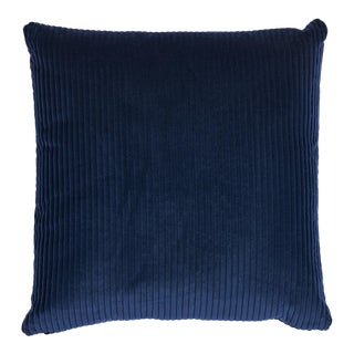 Schumacher Wyatt Corduroy 18" Pillow in Navy For Sale
