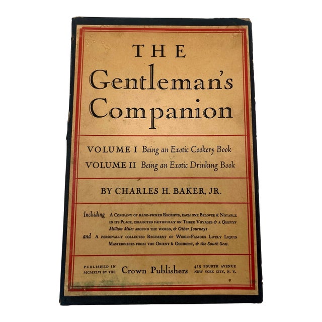 The Gentleman’s Companion: I Exotic Cookery, II Exotic Drinking, Charles H Baker, 1946, 2 Volumes For Sale