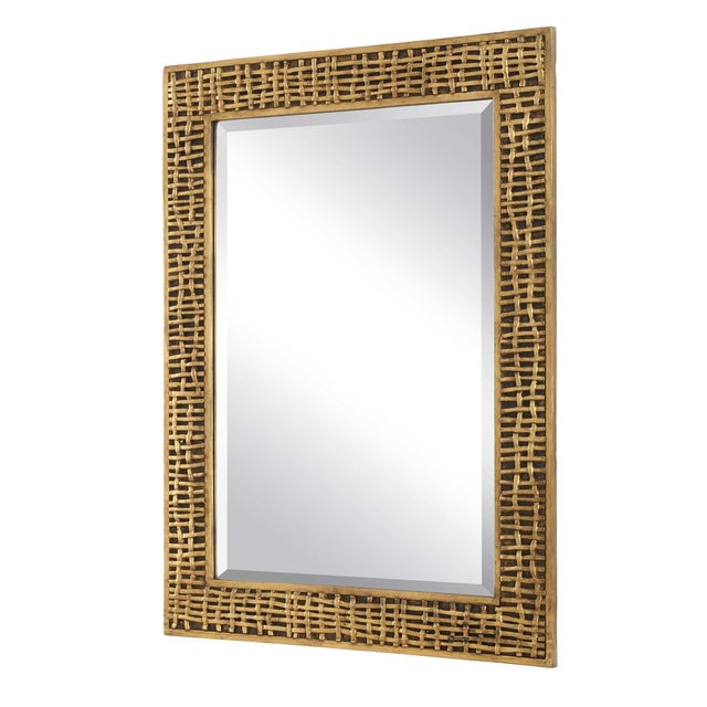 Kenneth Ludwig Chicago Woven In Time Gold Mirror For Sale - Image 4 of 6