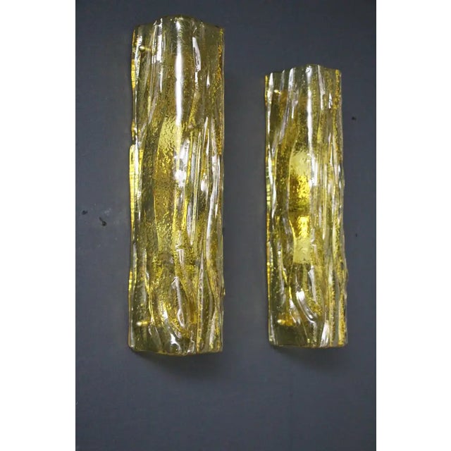 Golden Square Murano Glass Sconces in the style of Mazzega, 1980s, Set of 2 For Sale - Image 15 of 16
