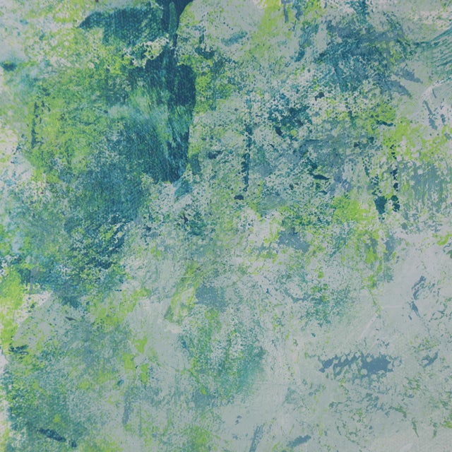 "Verdant Mist" Contemporary Abstract Mixed-Media Painting For Sale - Image 4 of 9