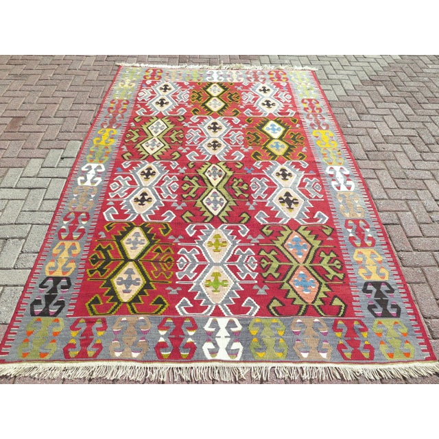 60s Turkish Kilim Rug Handmade Classic Area Rug For Sale - Image 11 of 11
