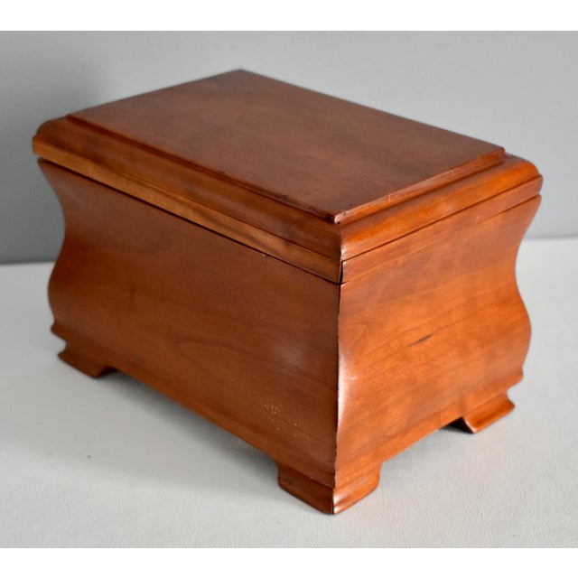 Brown Vintage Mahogany Bombe' Shaped Tea Caddy Style Box For Sale - Image 8 of 13