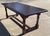 Beautiful vintage dark oak French country farm table with turned legs and stretcher for stability