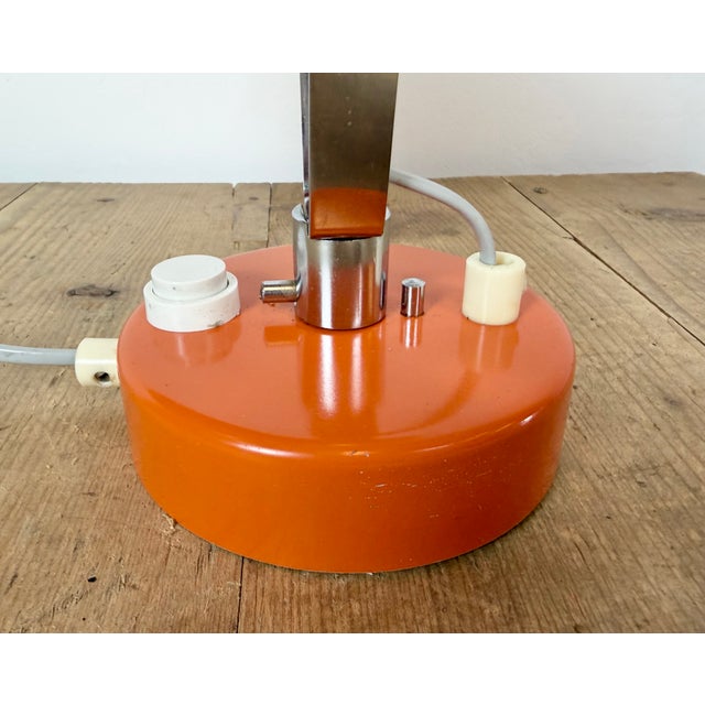 Vintage Orange Metal Wall Lamp from Lidokov, 1970s For Sale - Image 6 of 18