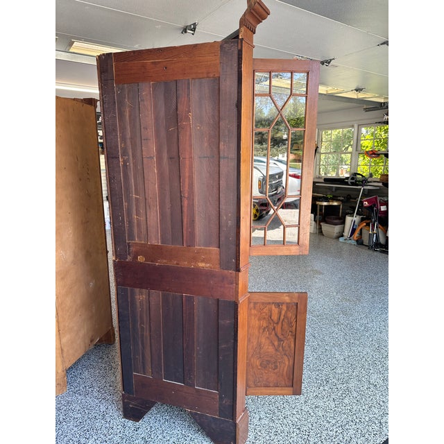 Vintage Tiger Maple Corner Cabinet Circa 1937 For Sale - Image 10 of 16